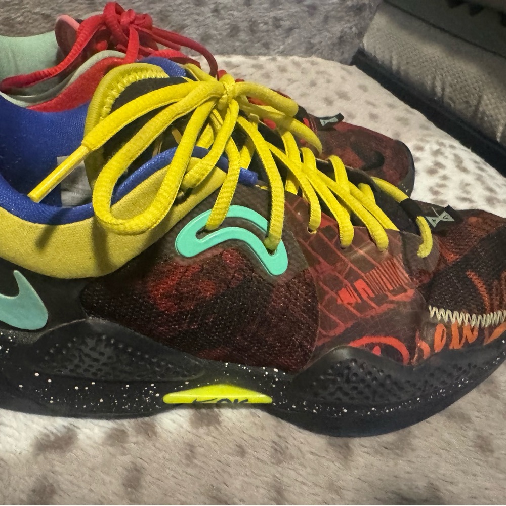 Colorful Athletic Sneakers with Yellow Laces